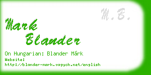 mark blander business card
